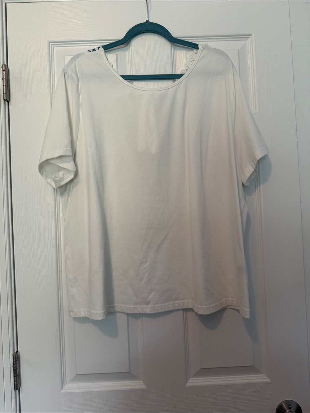 SHEIN White Short-Sleeve Scoop Neck Open Back Tee